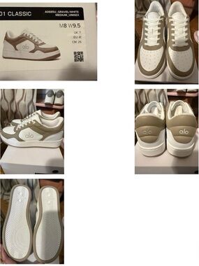 Alo Yoga 01 Classic Sneakers Gravel White Unisex M8 / W9.5 New 2 Available
